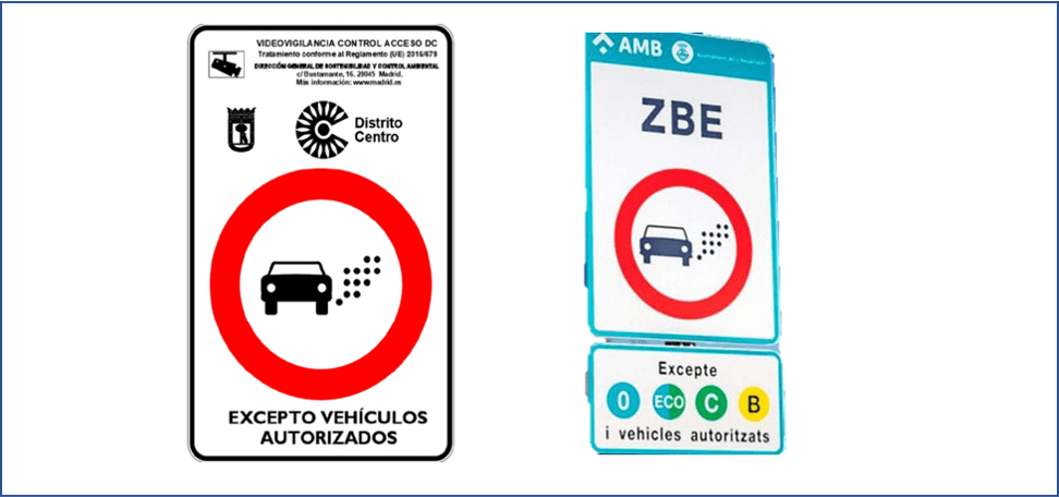 Zonas Bajas Emisiones Madrid y Barcelona