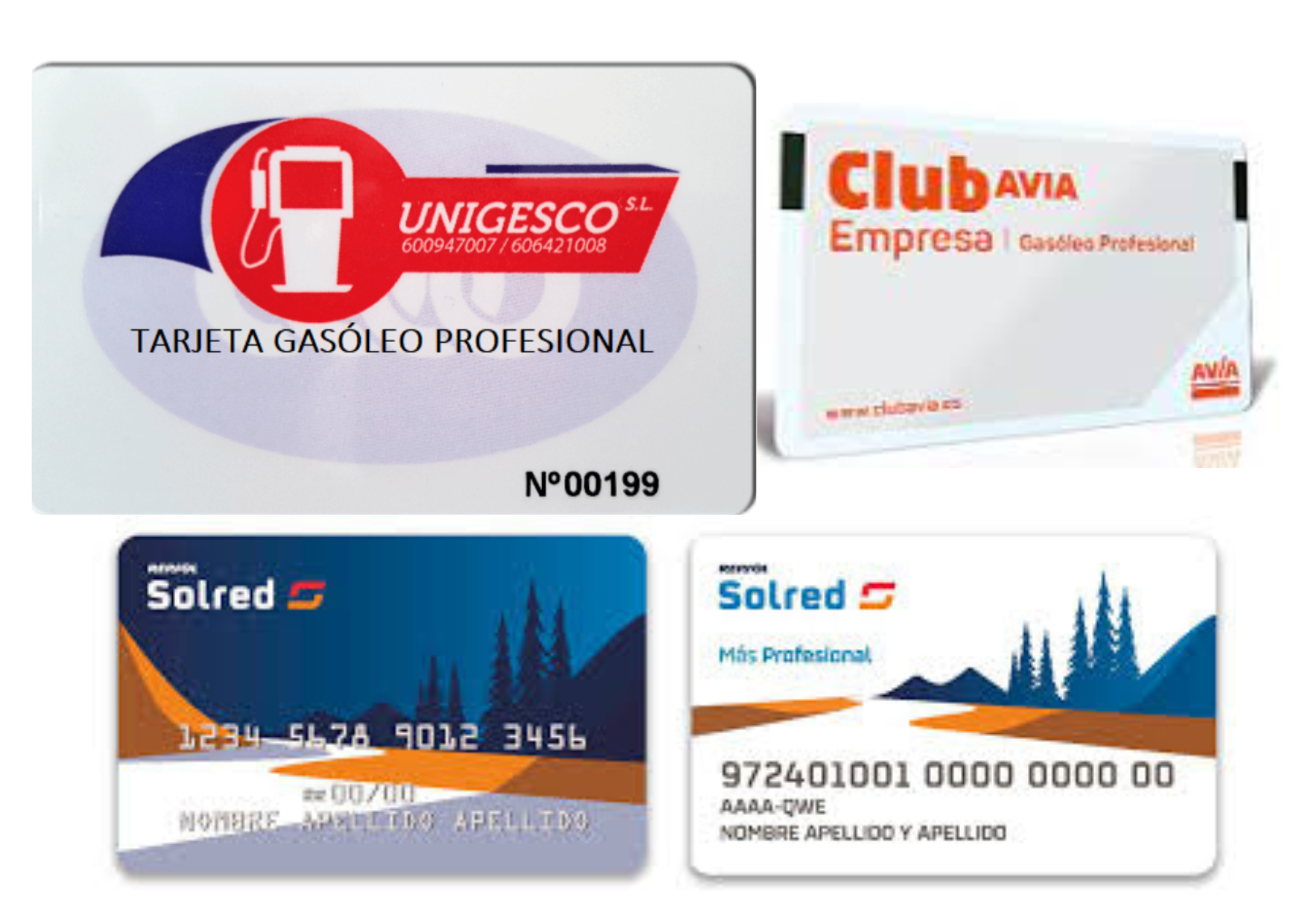 collage tarjeta gasoleo