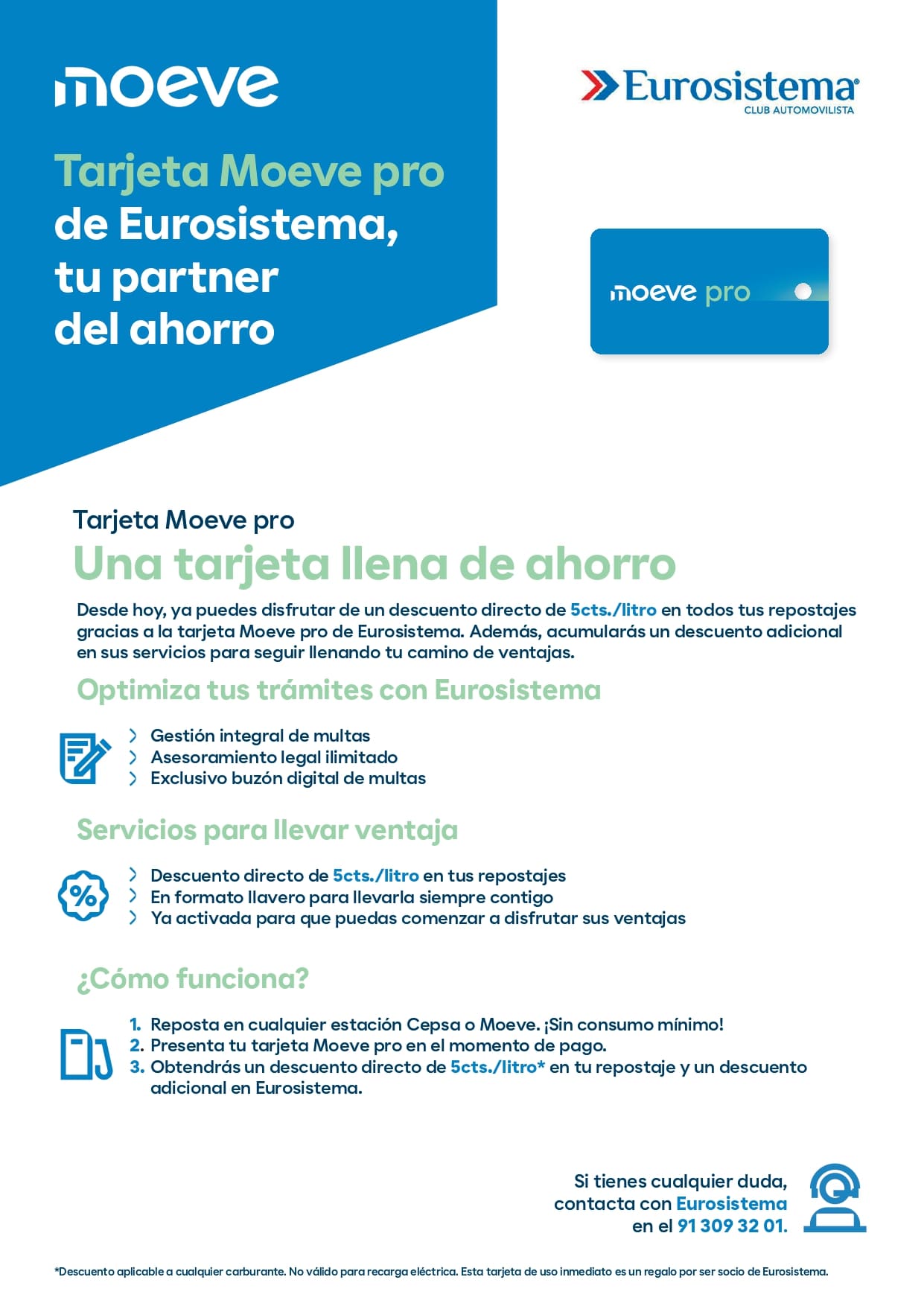 Tarjeta MOEVE Pro para Eurosistema DOBLE DESCUENTO para socios