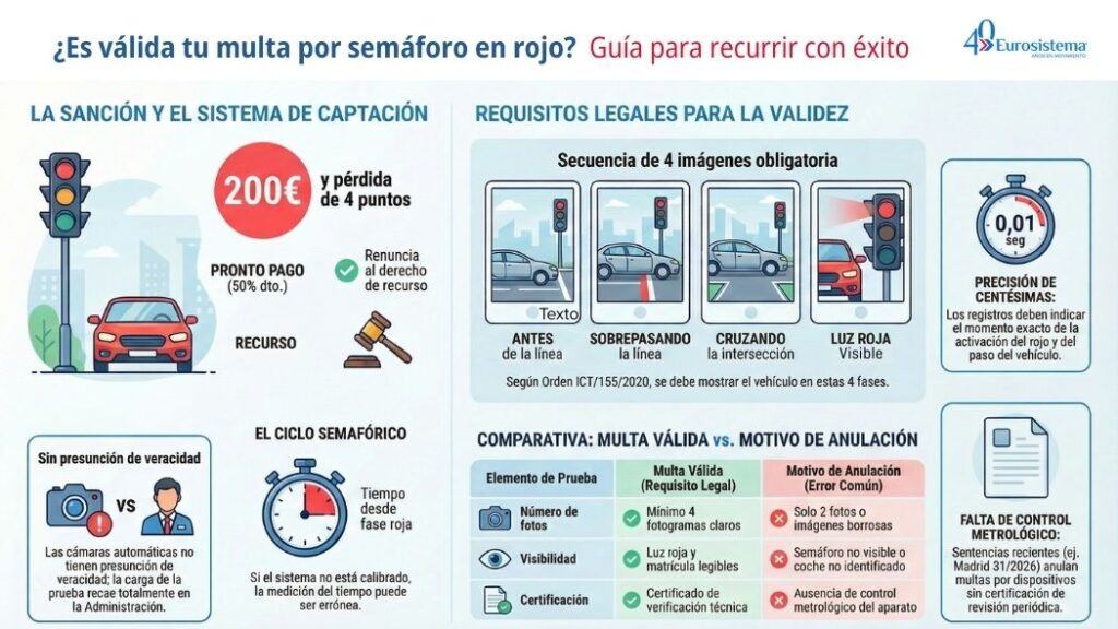 ¿Es válida tu multa por semáforo en rojo? Guía para recurrir con éxito