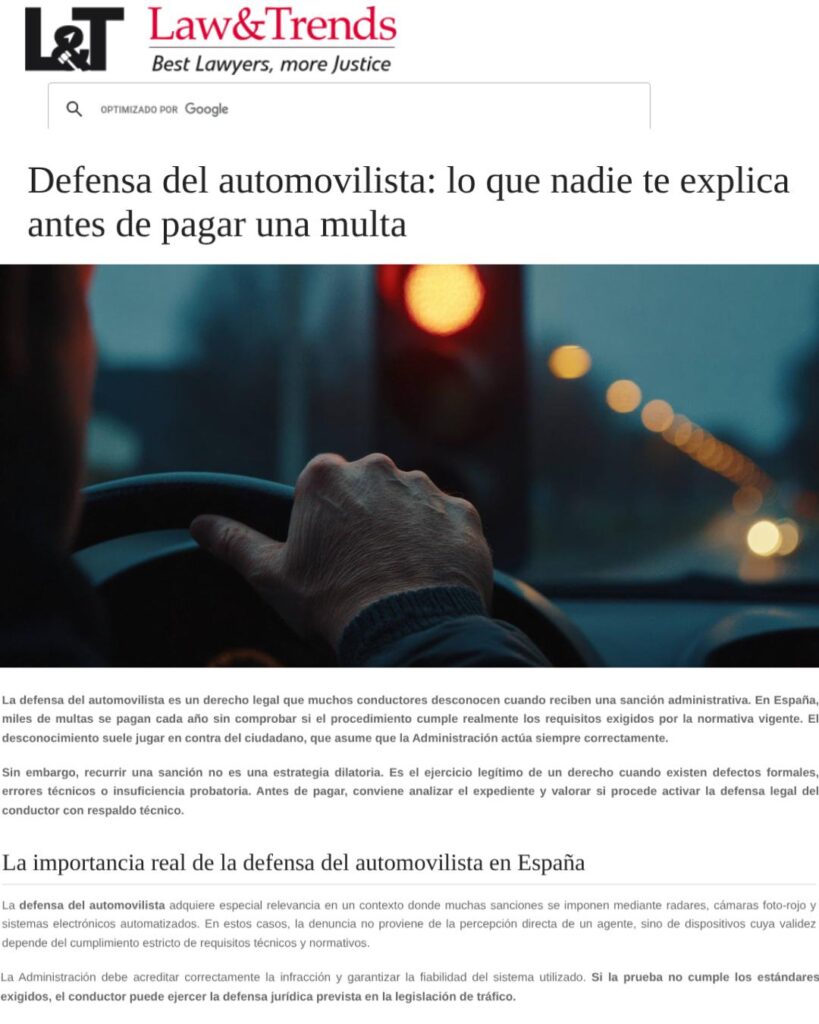 Defensa del automovilista Defensa del automovilista: lo que nadie te explica antes de pagar una multa