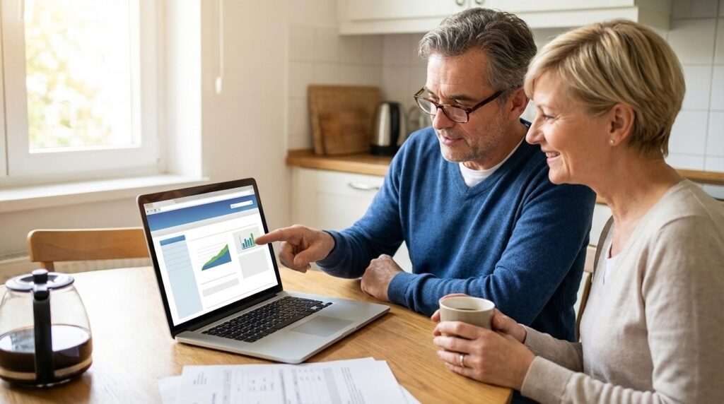 imagen de pareja mirando el ordenador